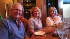 Dad (birthday boy) with my stepmom, Heather, and her mom, Becky.
